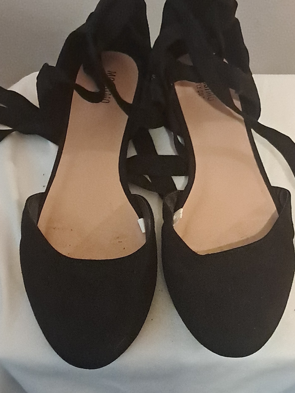 Mossimo Supply Co. Black Ankle Tie Ballet Flats